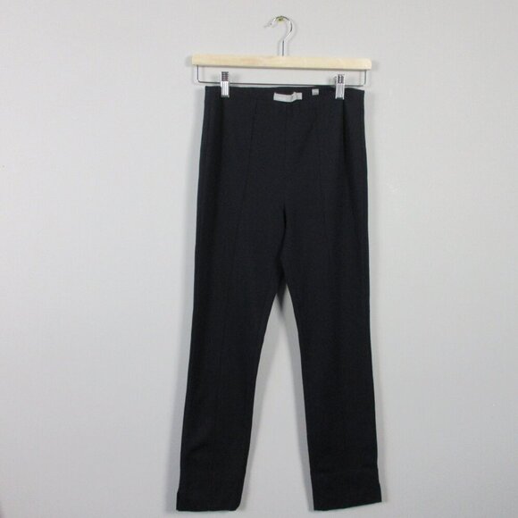 Vince High Rise Slim Fit Pull-On Ponte Pants Women XS Black Viscose Blend 326 - Picture 1 of 12
